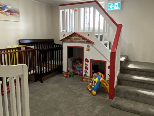 Cozy basement play & nap space